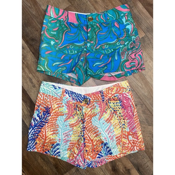 Lilly Pulitzer Pants - LOT OF TWO: Lilly Pulitzer Women's Size 4 The Callahan Short Green/Pink Shorts